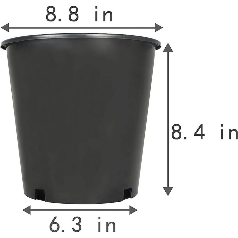 10-Pack 2 Gallon Plant Nursery Pots Black Plastic Garden Planters with Drainage - Picture 2 of 10